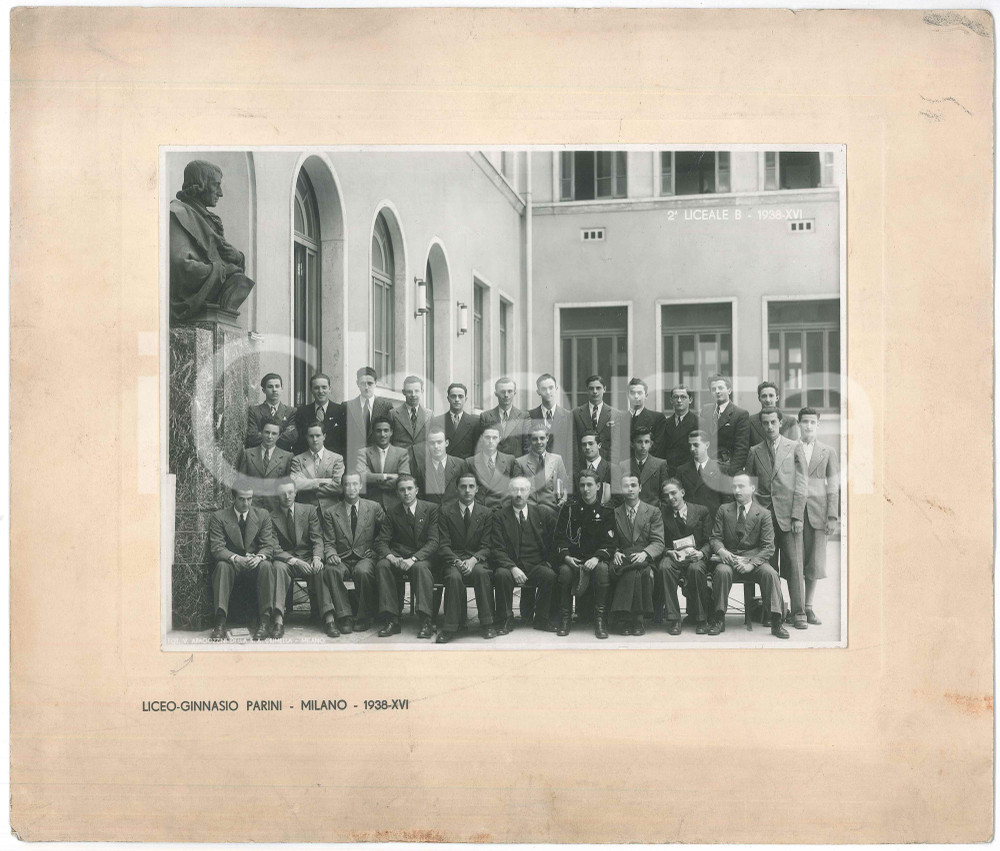 Fotografia d epoca originale 1938 MILANO Liceo Ginnasio PARINI  Classe 2B  Foto CRIMELLA 33x28 cm 1