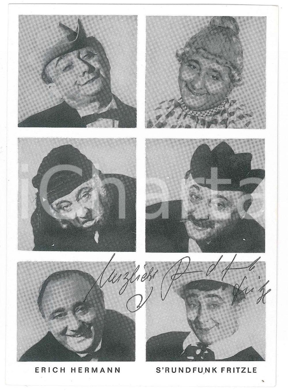 Autografo originale 1970 ca GERMANY  Erich HERMANN Rundfunk Fritzle  Humorist SIGNED Photo 10x15 1