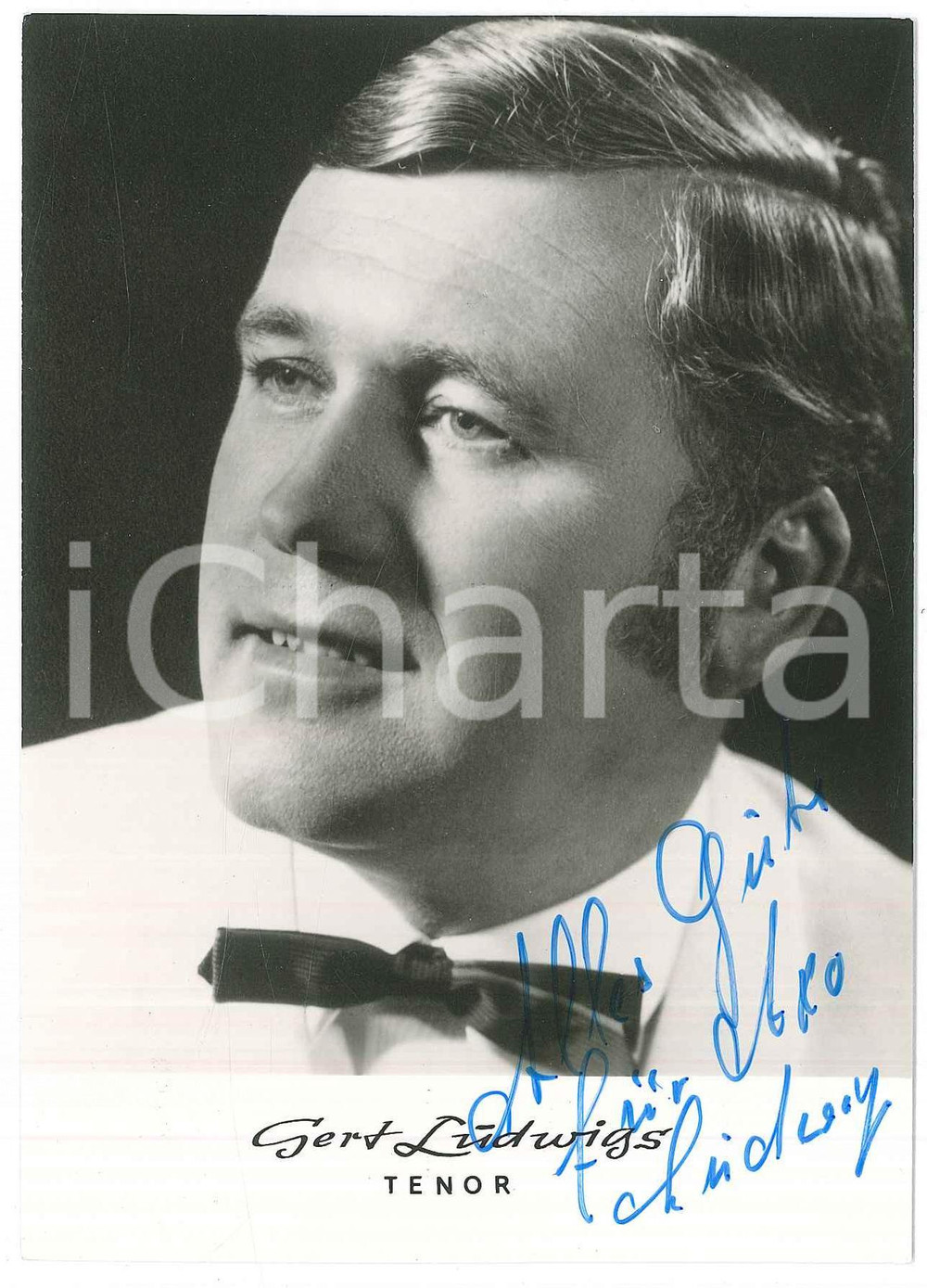 Autografo originale 1970 ca GERMANY  Gert LUDWIGS tenor  photo 10x15 cm AUTOGRAFO 1