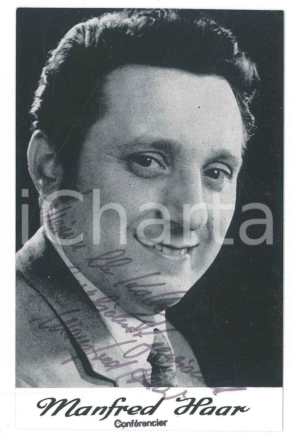 Autografo originale 1970 ca GERMANY  TELEVISION  Manfred HAAR  SIGNED photo 9x14 cm 1