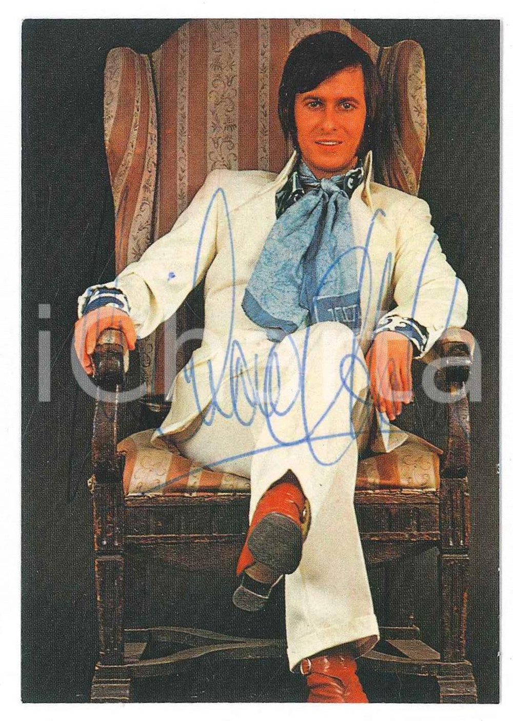 Autografo originale 1970 ca GERMANY  MUSIC  Michael HOLM  SIGNED Photo 7x11 cm ARIOLA 1