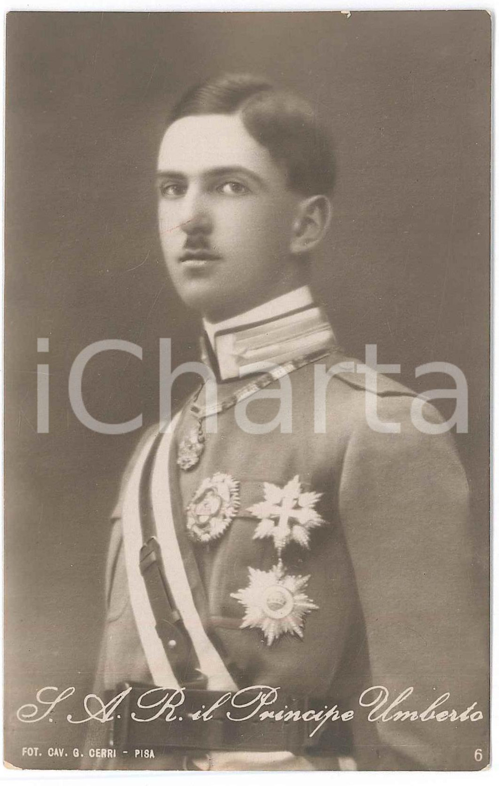 Cartolina originale da collezione 1925 ca CASA SAVOIA Principe Umberto II  Ritratto  Cartolina FP NV 1 1