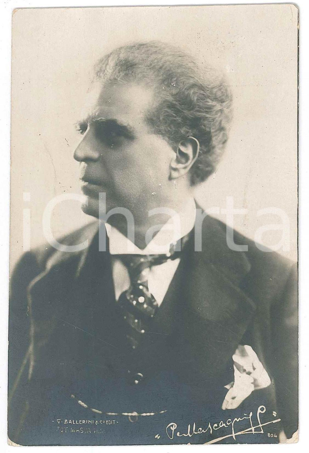 Cartolina originale da collezione 1926 LIRICA Pietro MASCAGNI Ritratto del compositore Cartolina FP NV 1