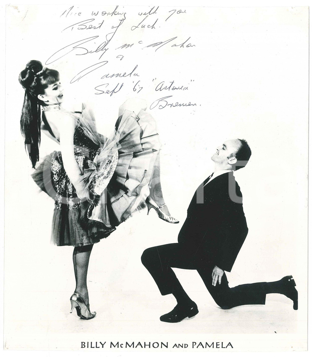 Autografo originale 1967 BREMEN  CABARET  Billy McMAHON and PAMELA  AUTOGRAPHED photo 20x23 cm 1