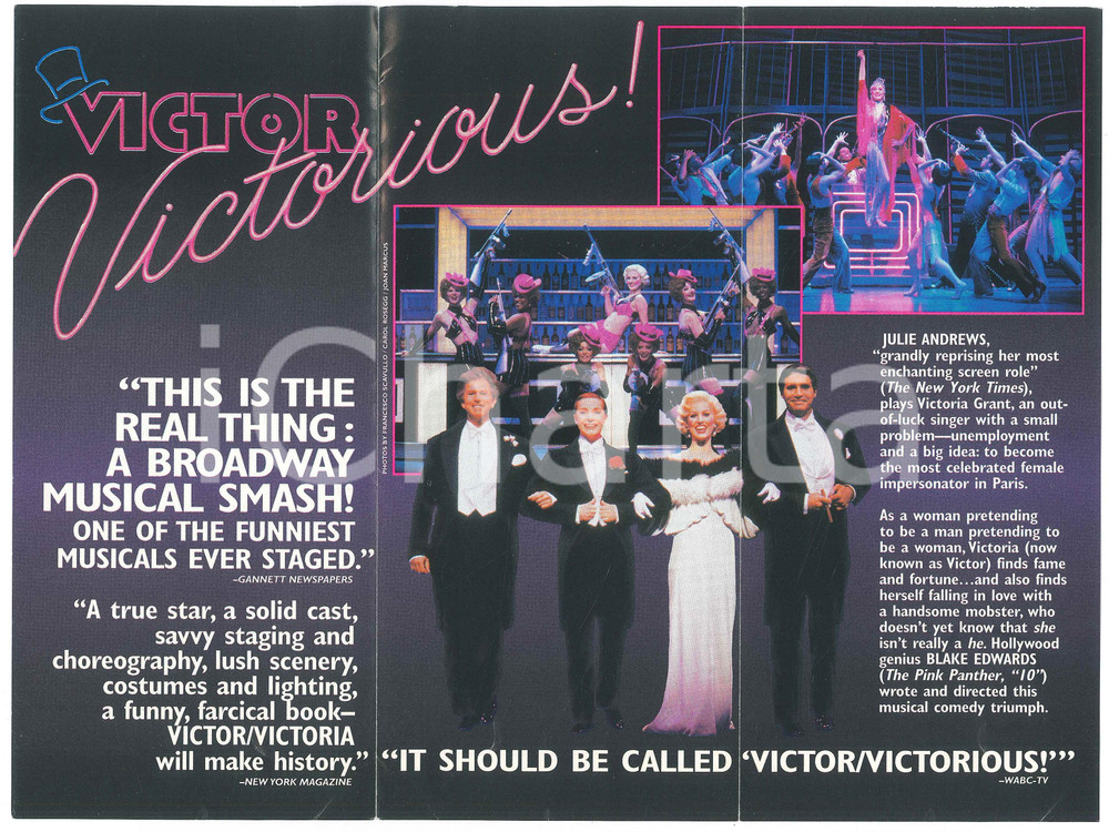 Materiale pubblicitario d’epoca 1982 Musical comedy Victor Victoria  Julie ANDREWS  Vintage brochure 1