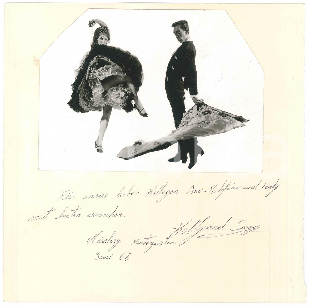 Autografo originale 1966 NURBERG  CABARET  KELLY AND SUSY  Autographed photo 1
