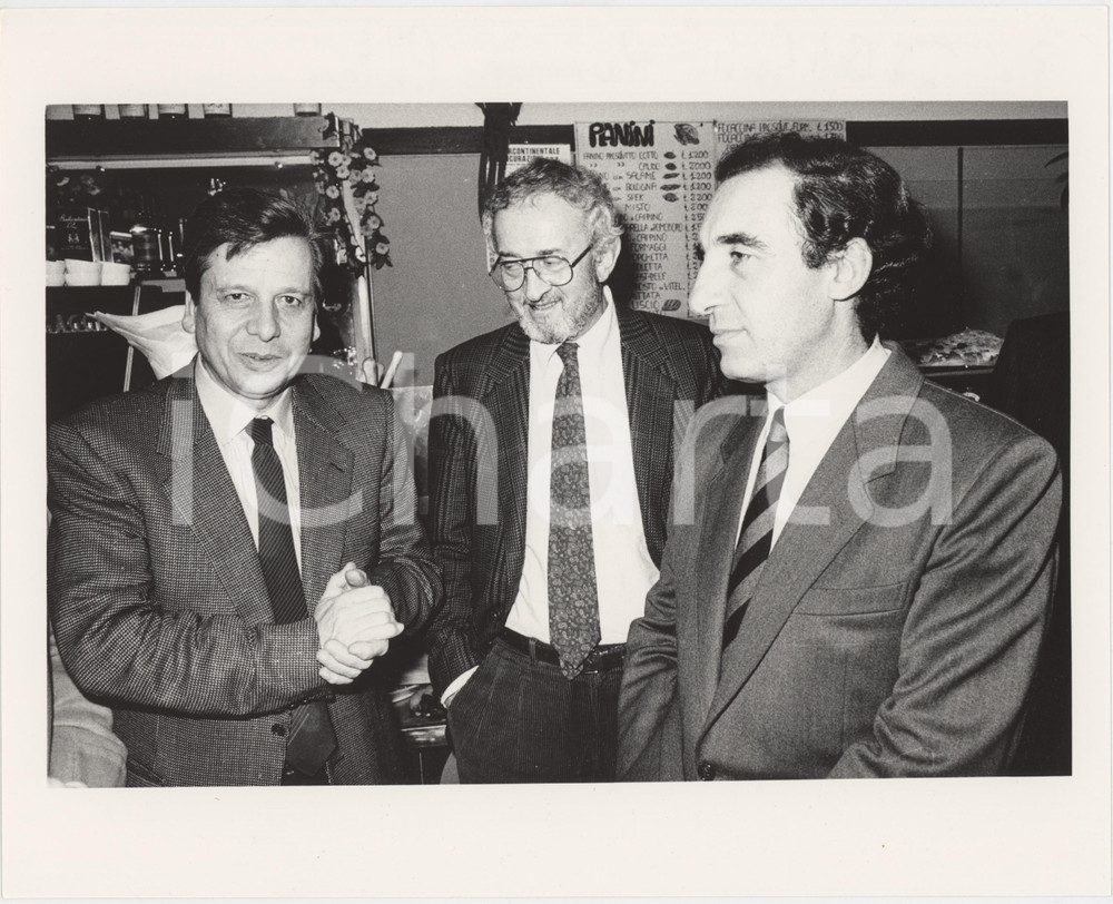 Fotografia d epoca originale 1990 ca MILANO  PSI Paolo PILLITTERI Mario RAIMONDO Pio DE BERTI Foto 25x20 1 1