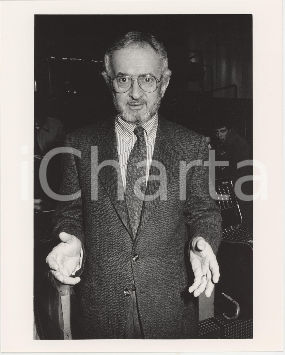 Fotografia d epoca originale 1985 ca RAI MILANO Mario RAIMONDO Ritratto  20x25 cm 1