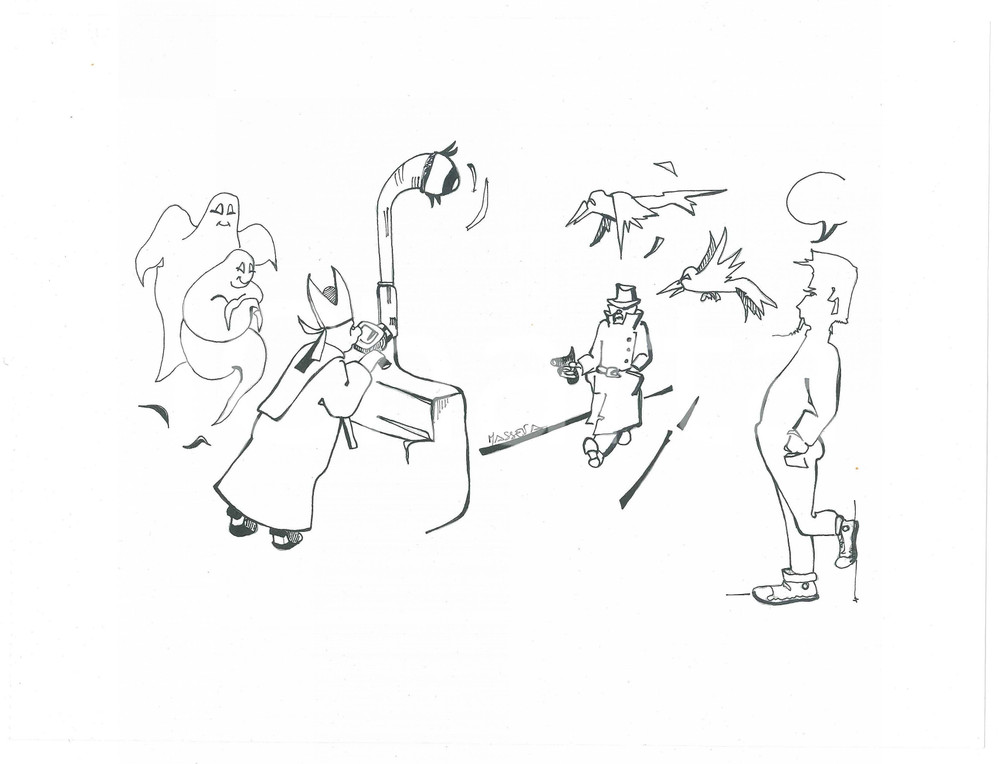 Opera d’arte autentica 1980 ca SATIRA ANTICLERICALE Illustratore MASSEVA Disegno originale 28x21 cm 1