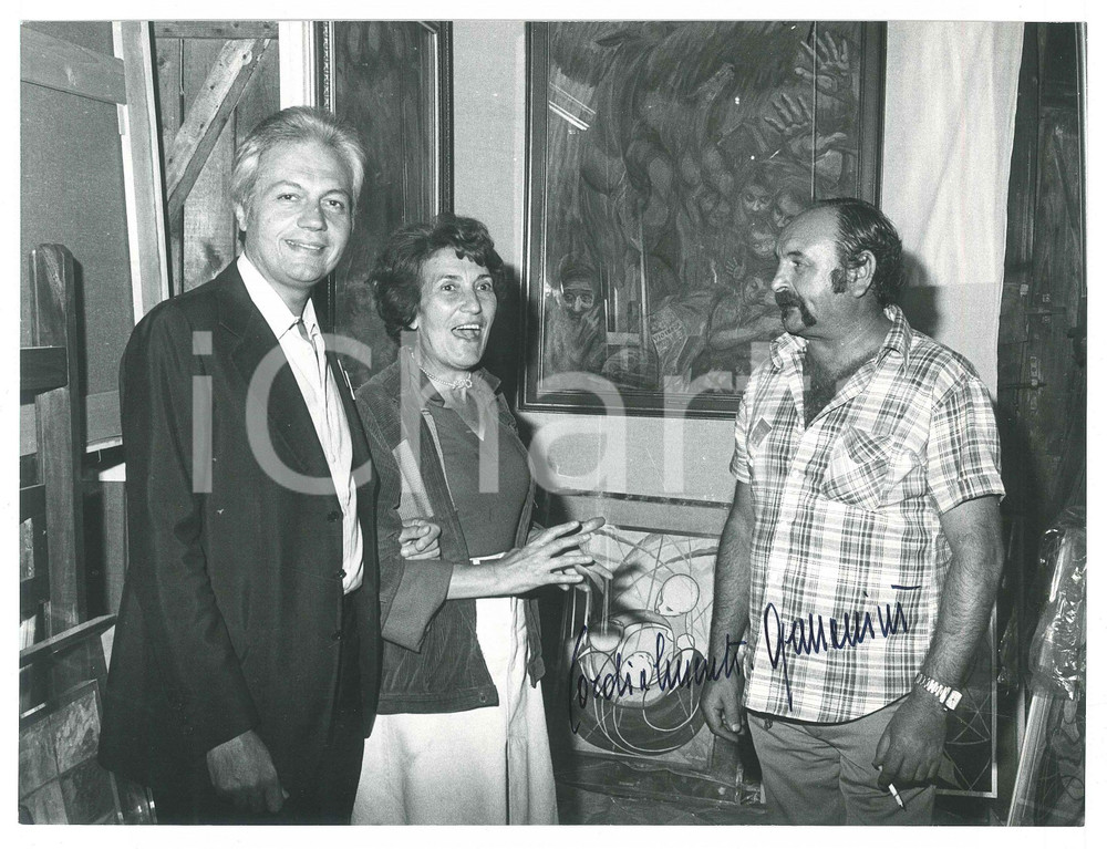 Fotografia d epoca originale 1975 ca MILANO Festa AVANTI!  Walter ARMANINI alla mostra  Foto AUTOGRAFO 2 1