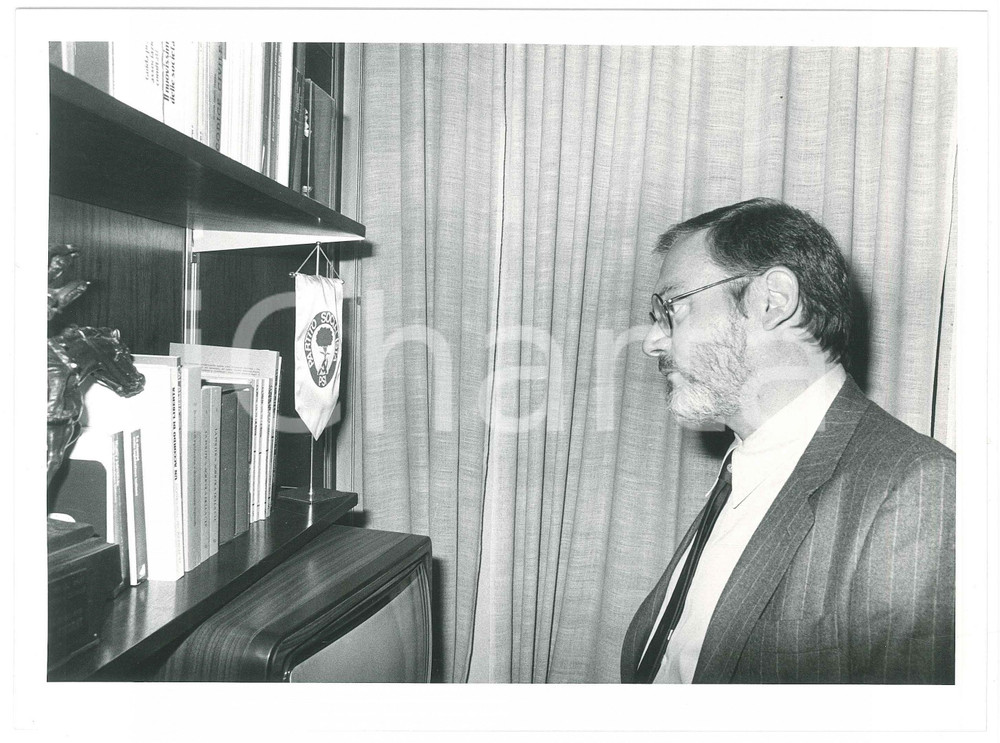 Fotografia d epoca originale 1985 ca MILANO Giornalista Piero OSTELLINO a un evento  Foto 24x18 cm 6 1