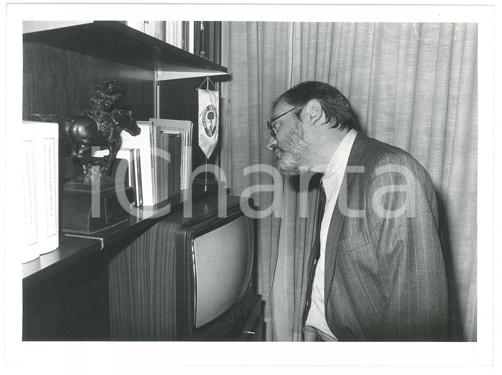Fotografia d epoca originale 1985 ca MILANO Giornalista Piero OSTELLINO a un evento  Foto 24x18 cm 7 1