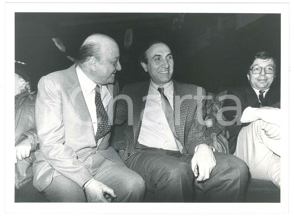 Fotografia d epoca originale 1985 ca FESTIVAL DI SANREMO Pippo BAUDO e Gianni RAVERA  Foto 24x18 cm 1