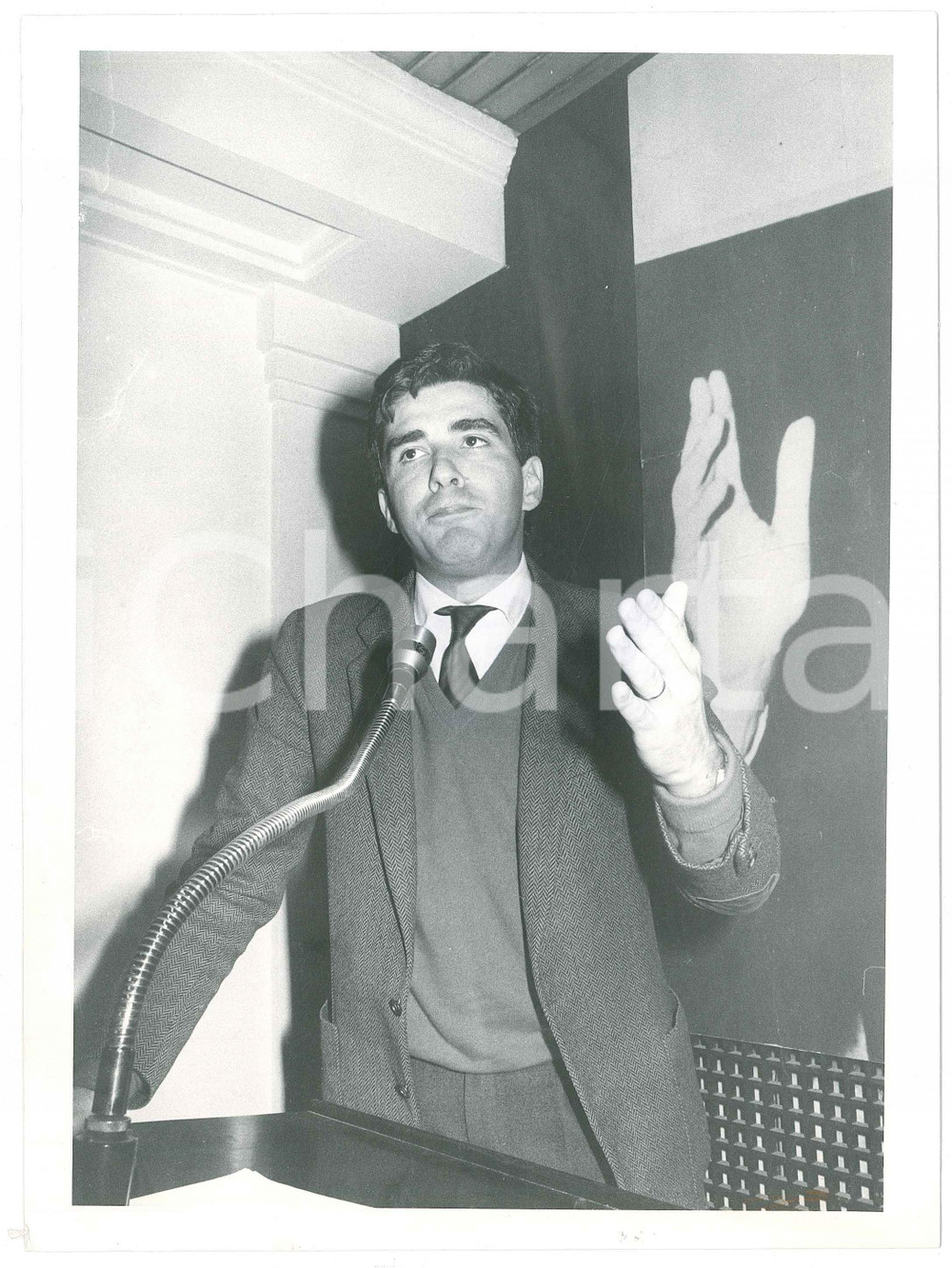 Fotografia d epoca originale 1985 ca DEMOCRAZIA CRISTIANA Pier Ferdinando CASINI Ritratto politico DC  Foto 1