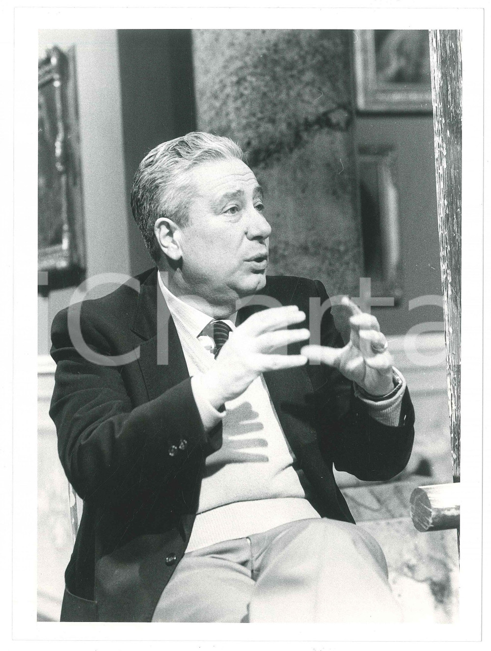 Fotografia d epoca originale 1985 ca ITALIA  Domenico ROSATI Ritratto Presidente ACLI  Foto 18x24 cm 1 1