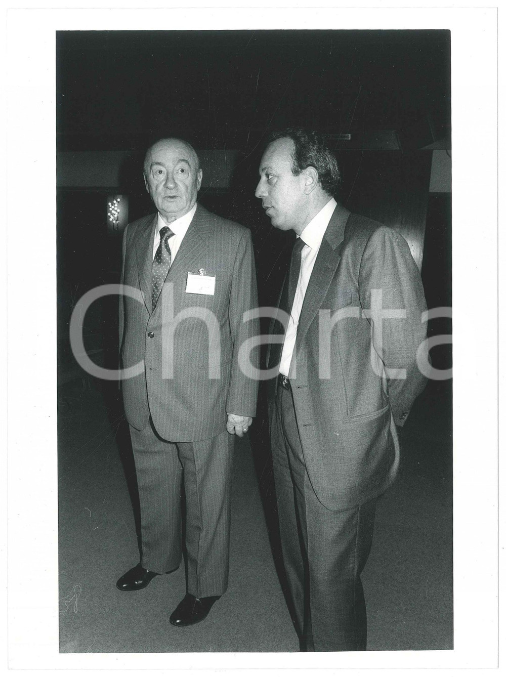 Fotografia d epoca originale 1985 ca MILANO Carlo LATTUADA e Giuseppe COSENTINO presidenti BREDA Foto 1 1