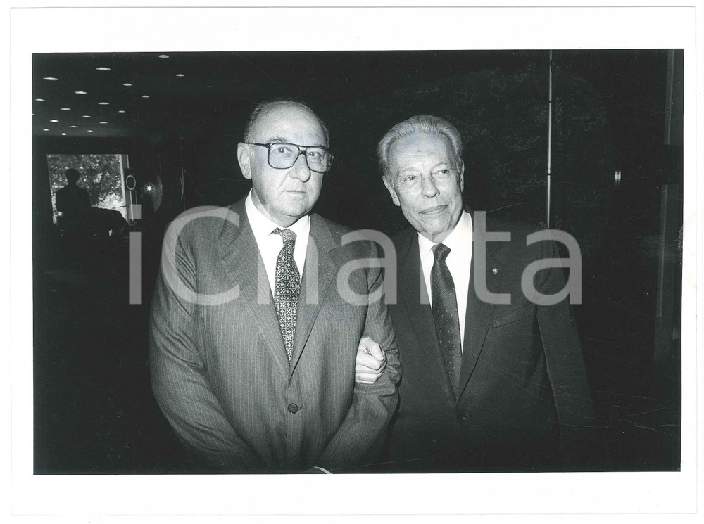 Fotografia d epoca originale 1985 ca VENEZIA MOSTRA DEL CINEMA Giuseppe ROSSINI Gianluigi RONDI Foto 1 1
