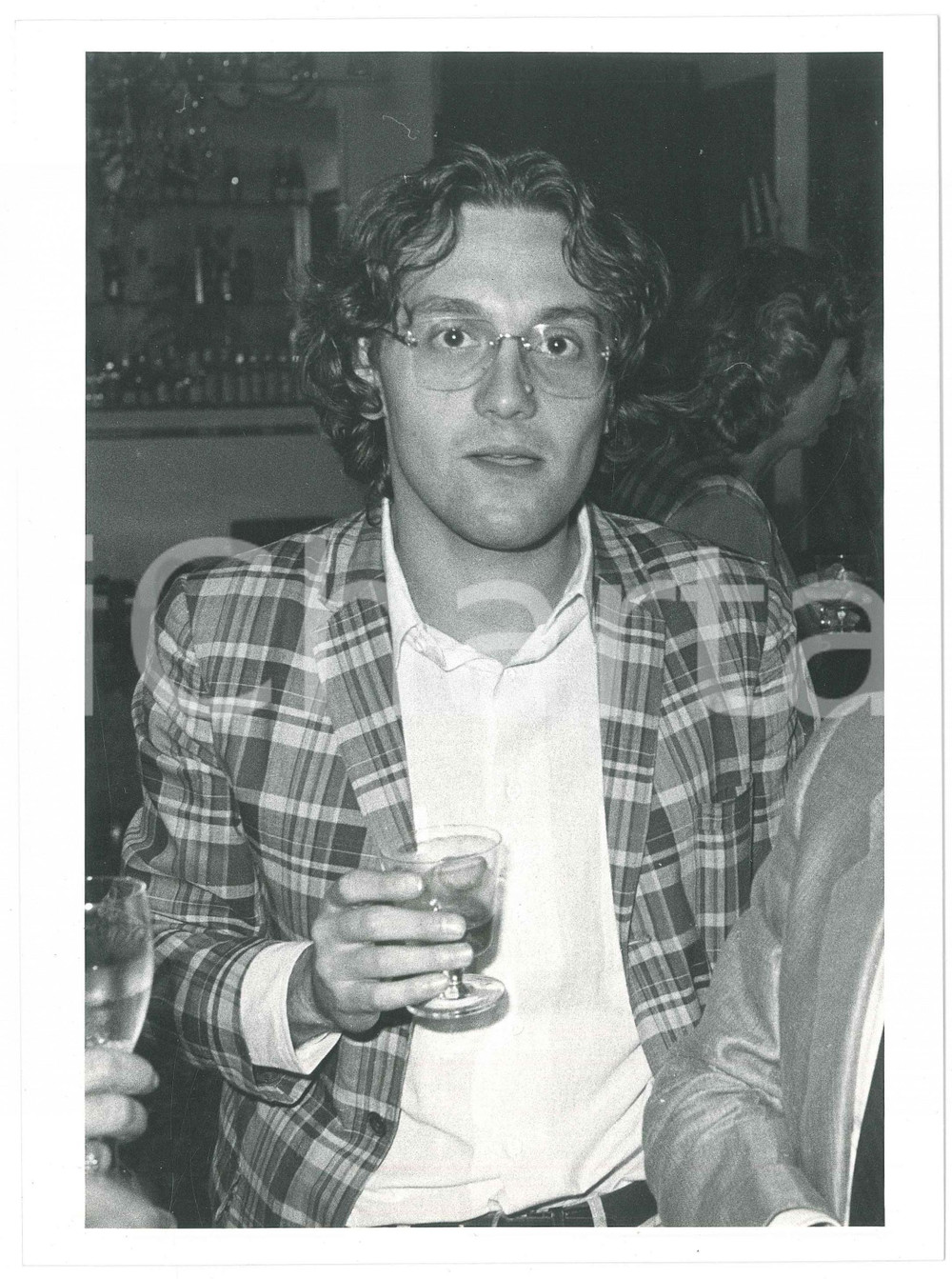 Fotografia d epoca originale 1985 ca ITALIA  COSTUME Gabriele PORRO Ritratto del giornalista  Foto 18x24 cm 1