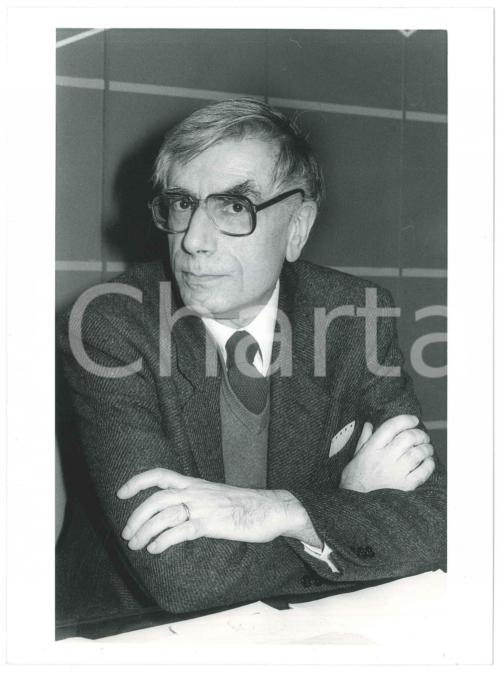 Fotografia d epoca originale 1985 ca ITALIA Sergio RICOSSA Ritratto dell economista  Foto 18x24 cm 1 1