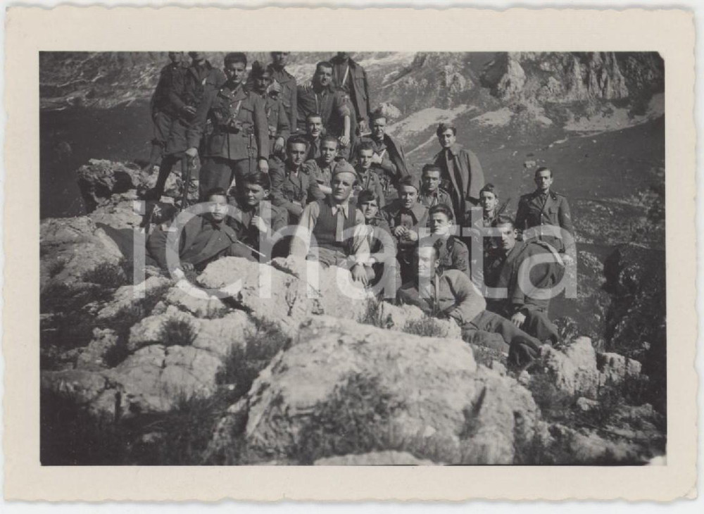 Fotografia d epoca originale 1945 ca ESERCITO ITALIANO Esercitazione militare in montagne  Foto 9x6 cm 1