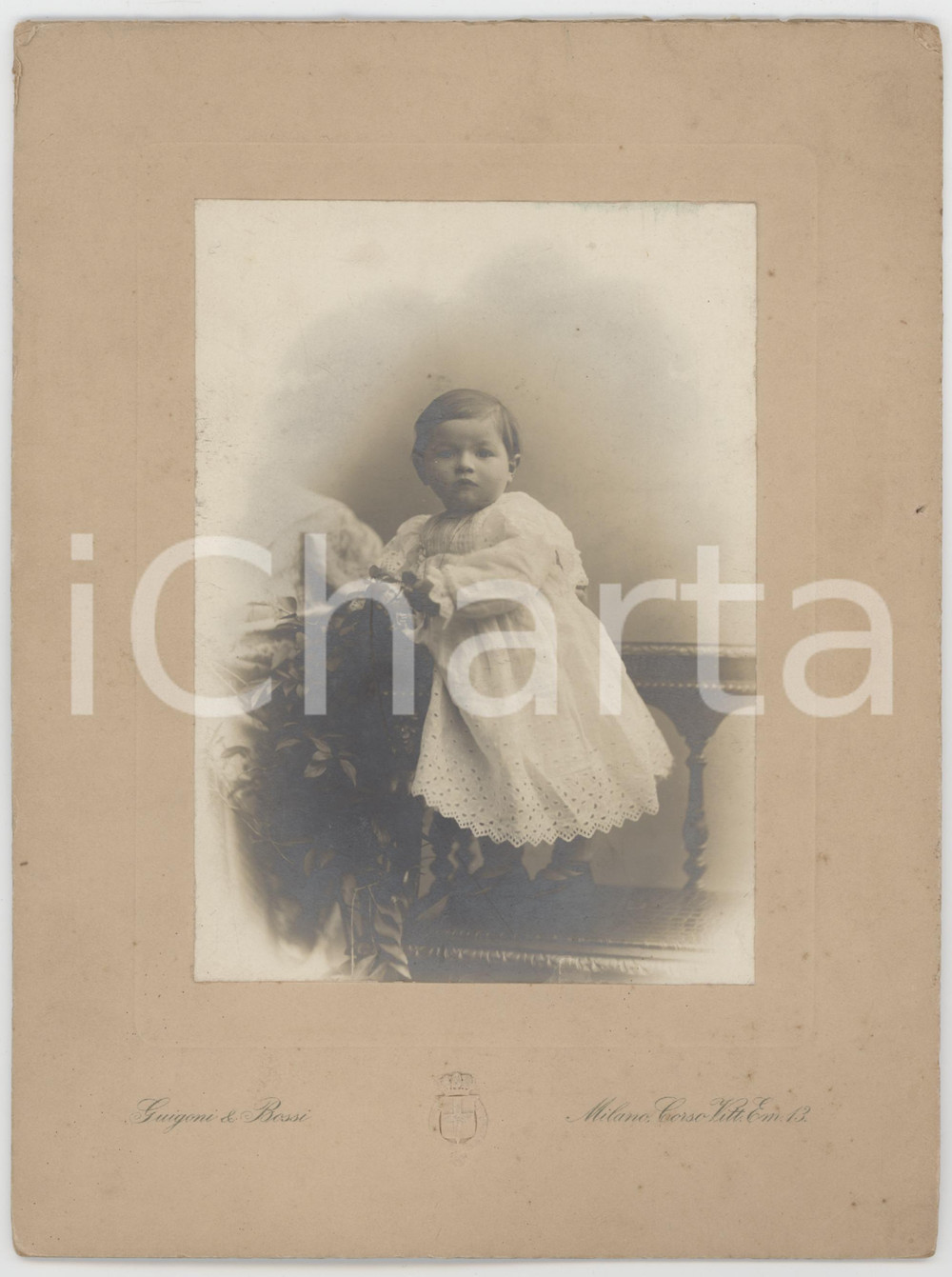 Fotografia d epoca originale 1900 ca DESIO Famiglia industriali GAVAZZI  Bambina  Foto GUIGONI & BOSSI 1