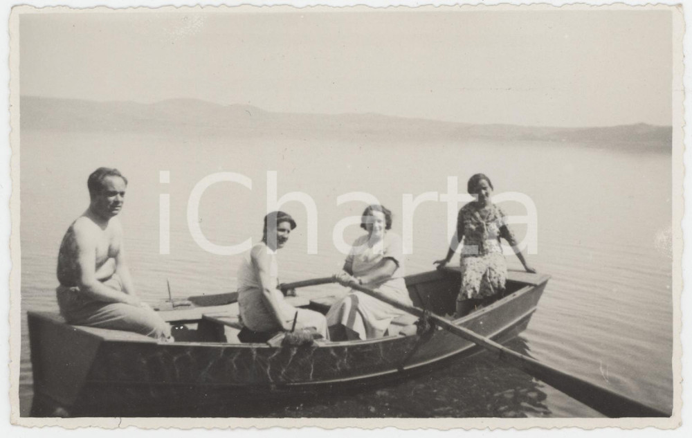 Fotografia d epoca originale 1934 ANGUILLARA SABAZIA Escursionisti sul lago di Bracciano  Foto 14x9 cm 1