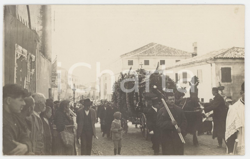Fotografia d epoca originale 1917 ESTE PD Funerali di Francesco MARNONI  Corteo  Foto 14x9 cm 1