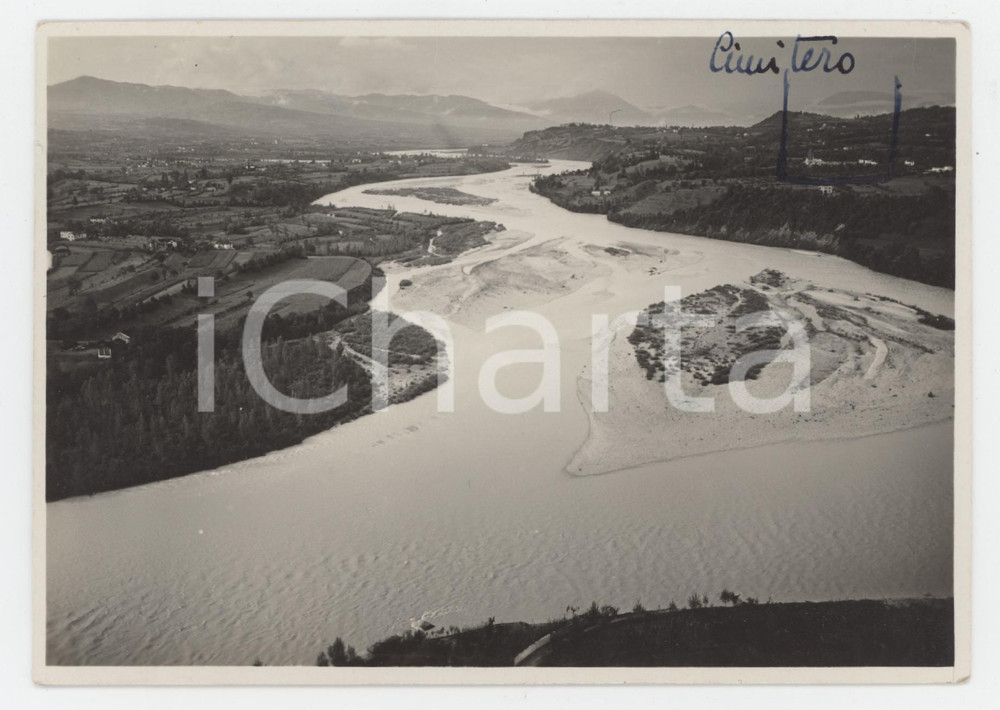 Fotografia d epoca originale 1920 ca BELLUNO Veduta del fiume Brenta e del cimitero Foto 15x10 cm 1