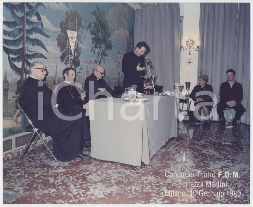 Fotografia d epoca originale 1989 MILANO Terrazza Martini  Premiazione Concorso Teatro F.O.M. Foto 25x20 2 1