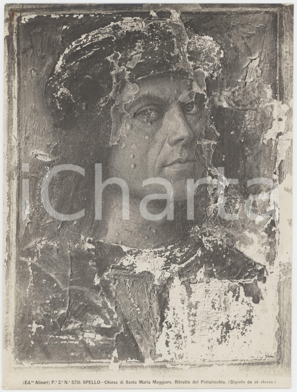 Fotografia d epoca originale 1910 ca SPELLO Chiesa di Santa Maria Maggiore  PINTURICCHIO Foto ALINARI 1