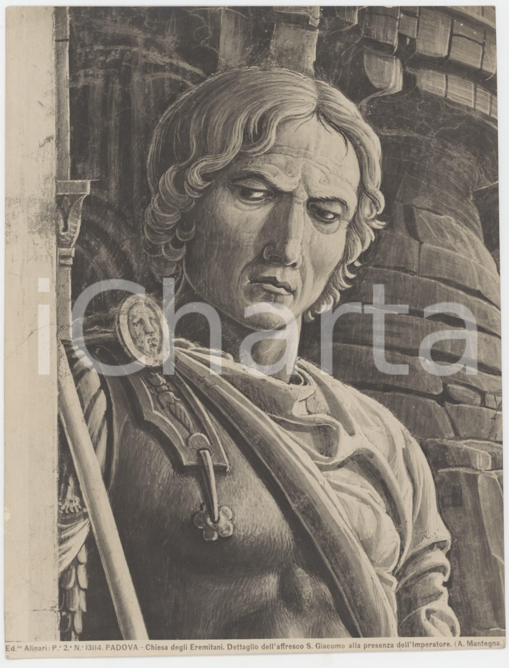 Fotografia d epoca originale 1910 ca PADOVA Chiesa degli Eremitani  Affresco di Andrea MANTEGNA Foto ALINARI 1