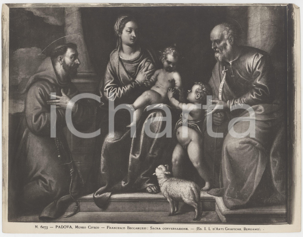 Fotografia d epoca originale 1940 ca PADOVA Museo Civico  Sacra conversazione di Francesco BECCARUZZI Foto 1