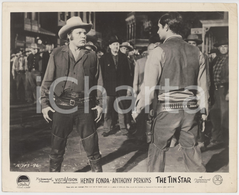 Materiale cinematografico d’epoca 1957 CINEMA The Tin Star Anthony PERKINS  Foto 25x20 cm 1
