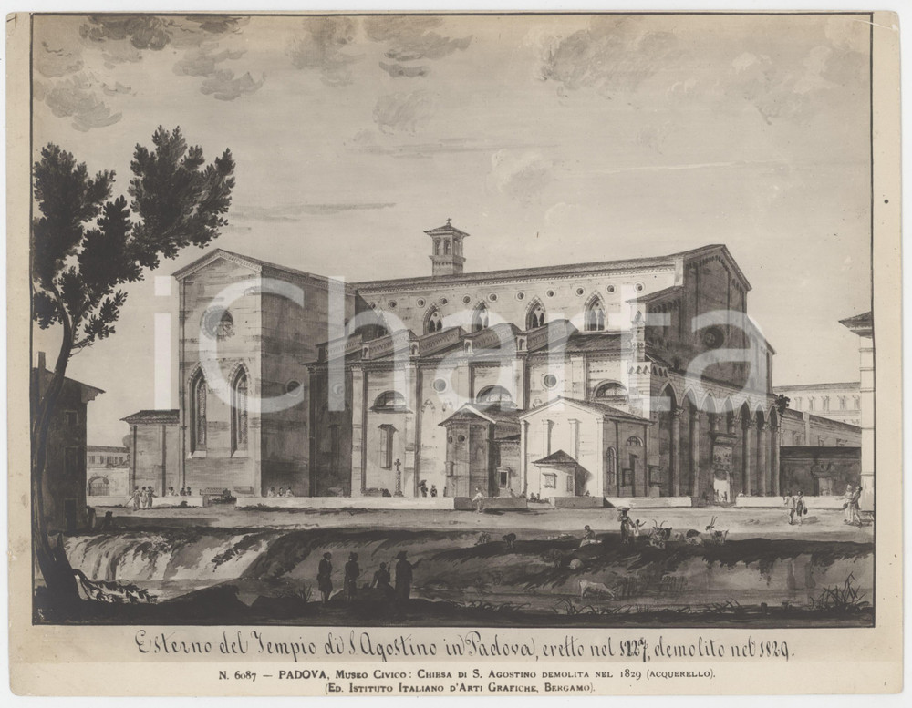 Fotografia d epoca originale 1940 ca PADOVA Museo Civico Chiesa di Sant Agostino  Foto ARTI GRAFICHE BERGAMO 1