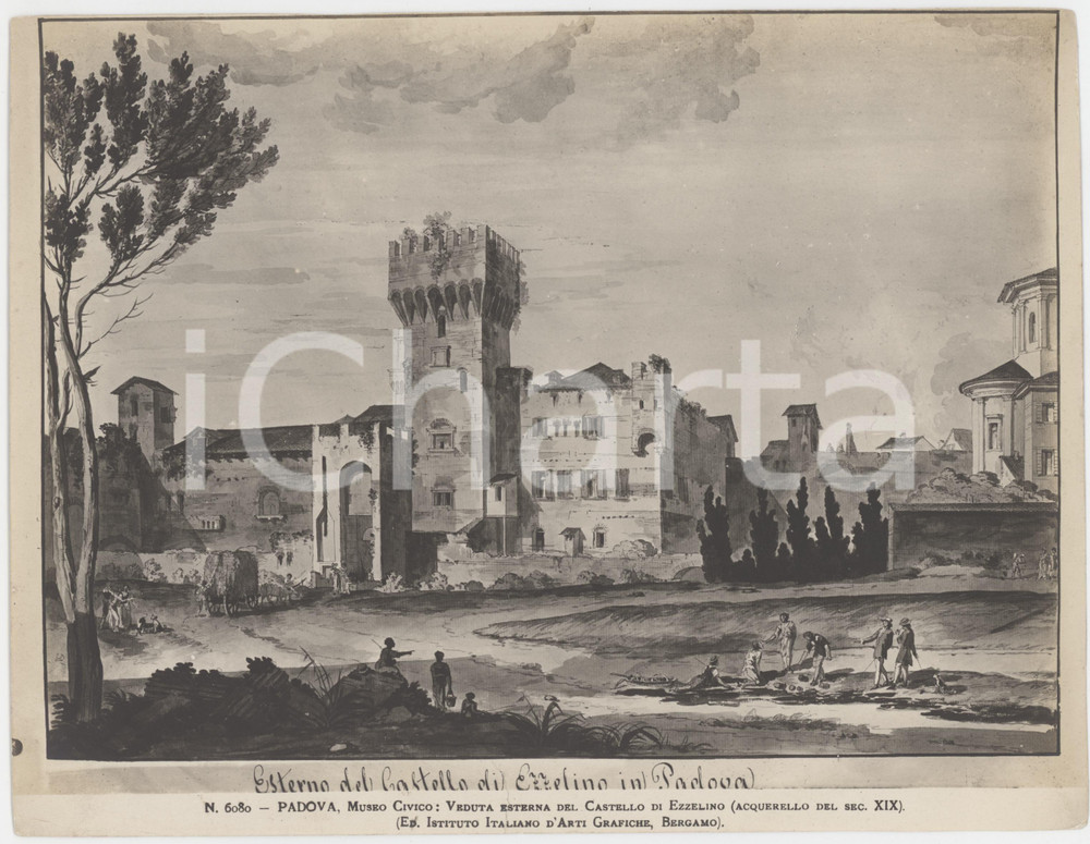 Fotografia d epoca originale 1940 ca PADOVA Museo Civico  Castello Ezzelino  Foto ARTI GRAFICHE BERGAMO 1