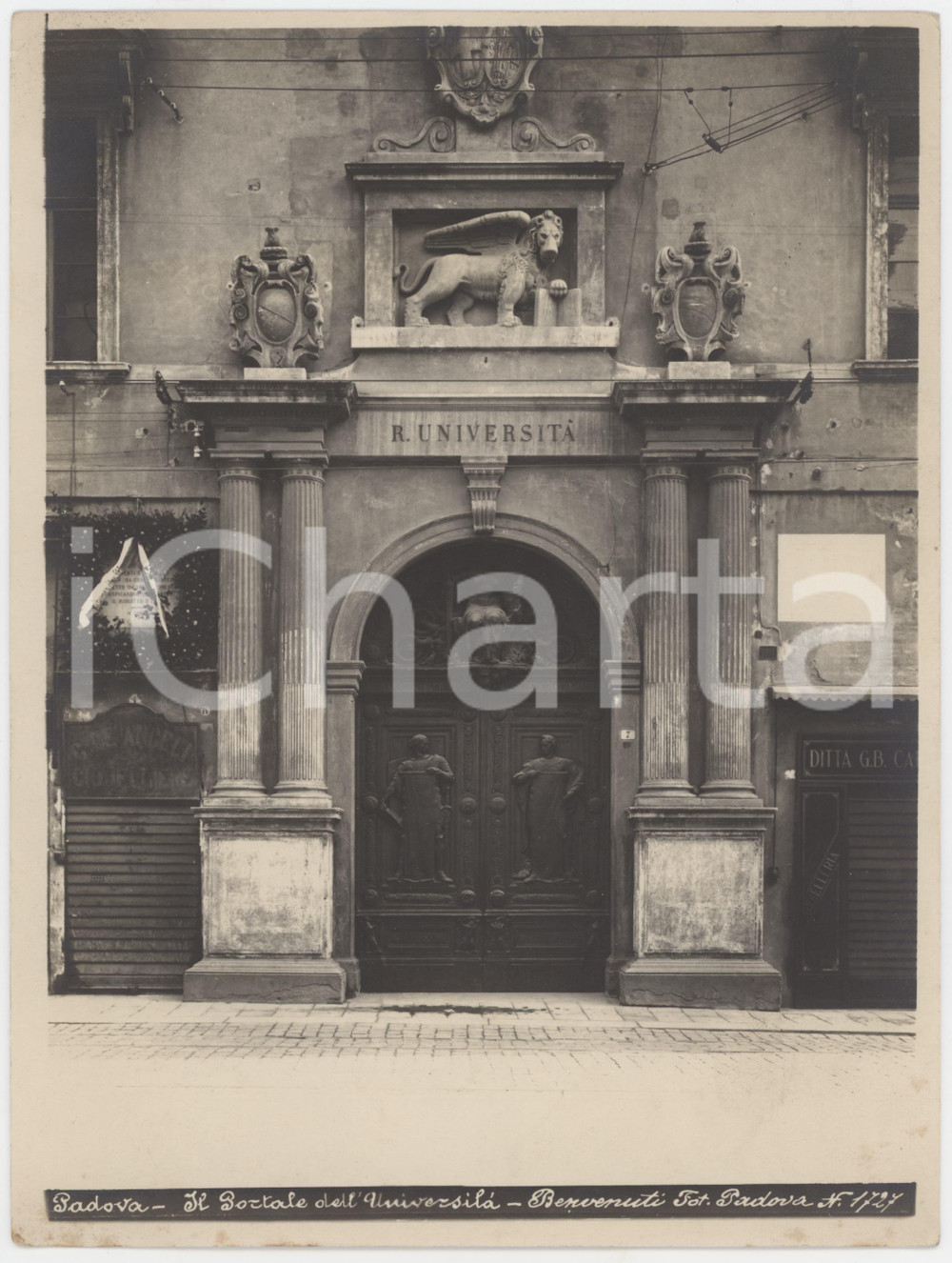 Fotografia d epoca originale 1920 ca PADOVA  Portale dell UniversitÃ   Foto PADOVA 17x24 cm 1