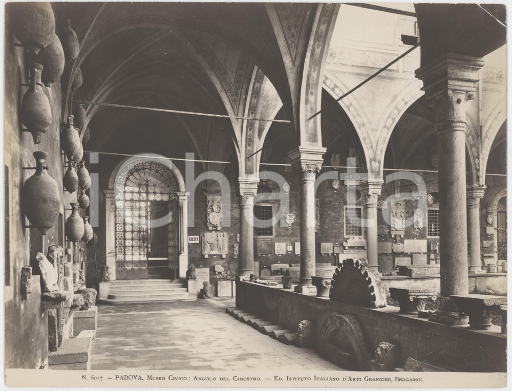 Fotografia d epoca originale 1940 ca PADOVA Museo Civico  Chiostro  Foto ARTI GRAFICHE BERGAMO 25x19 cm 1