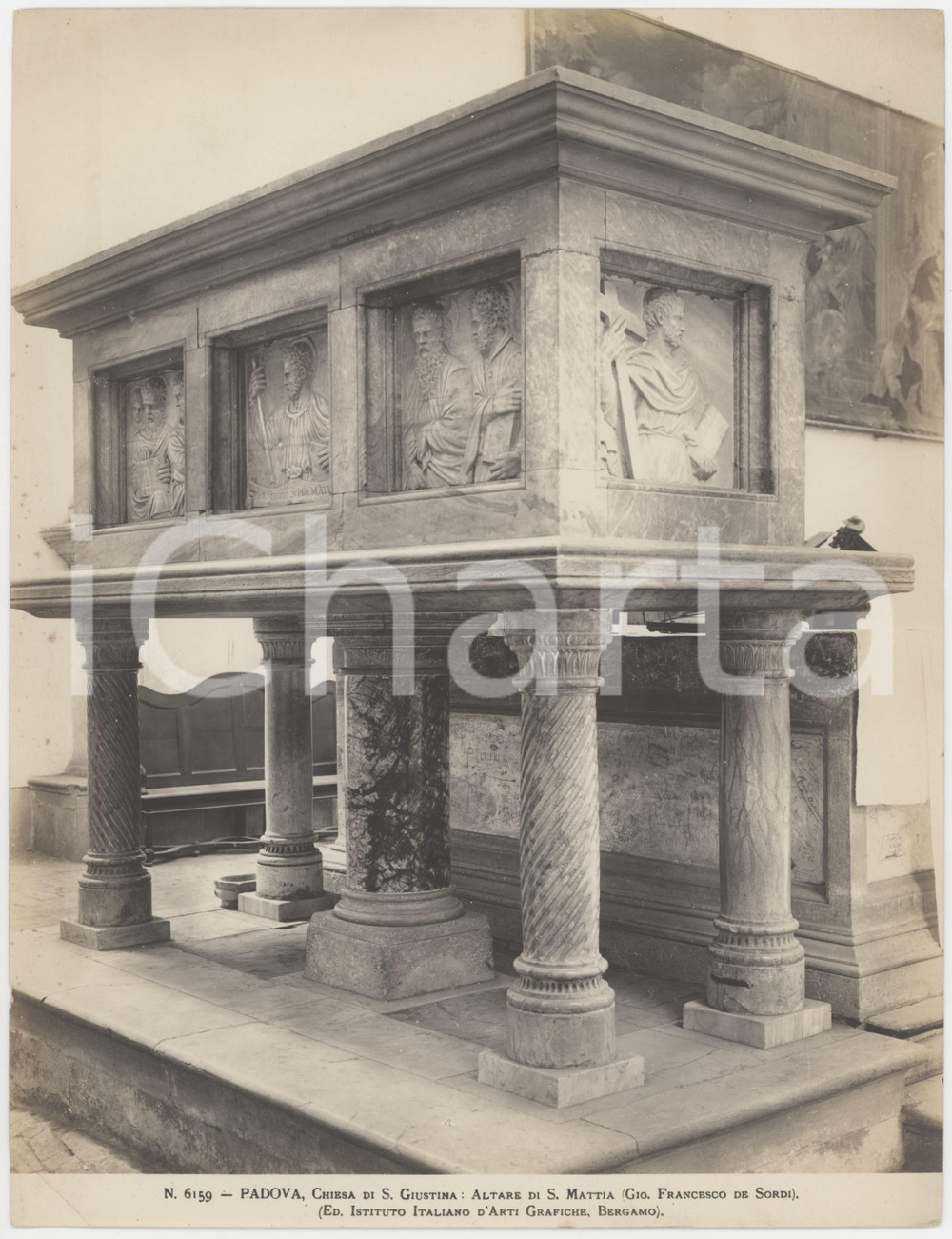 Fotografia d epoca originale 1940 ca PADOVA Chiesa di Santa Giustina  Altare di San Mattia  Foto 19x25 cm 1