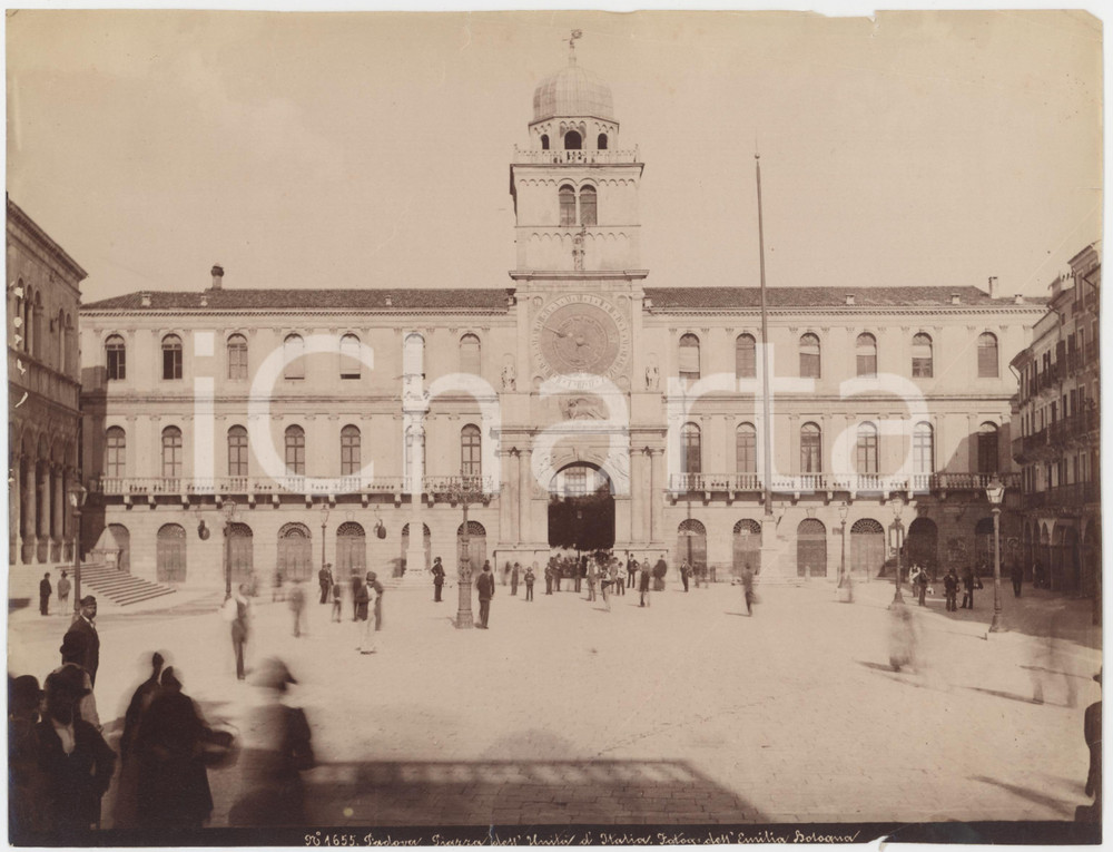 Fotografia d epoca originale 1900 ca PADOVA Padovani in Piazza dell UnitÃ  d Italia  Foto dell Emilia 1