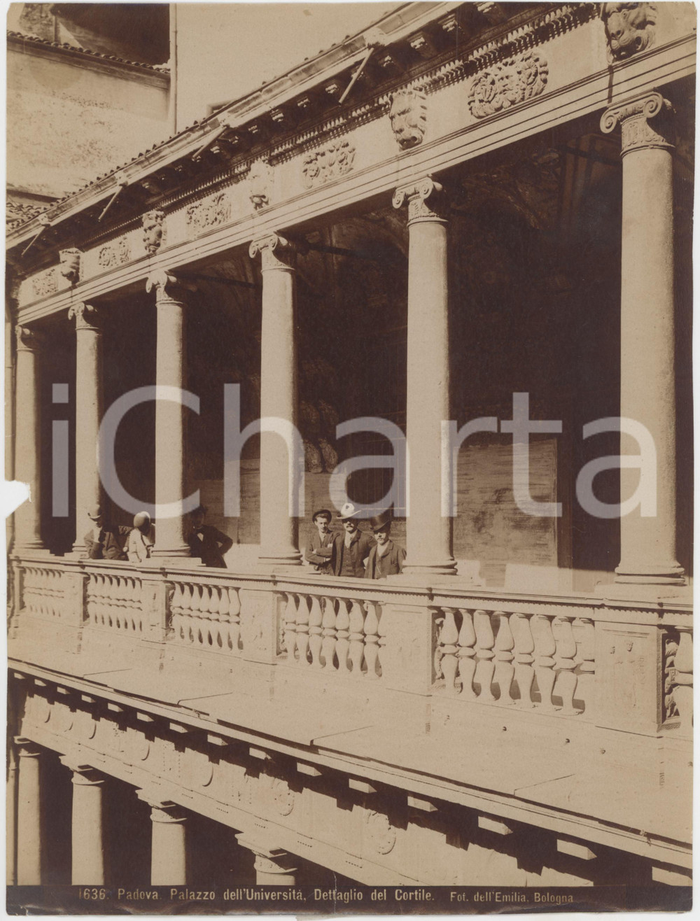 Fotografia d epoca originale 1900 ca PADOVA Studenti nel Palazzo dell UniversitÃ   Foto dell Emilia 1