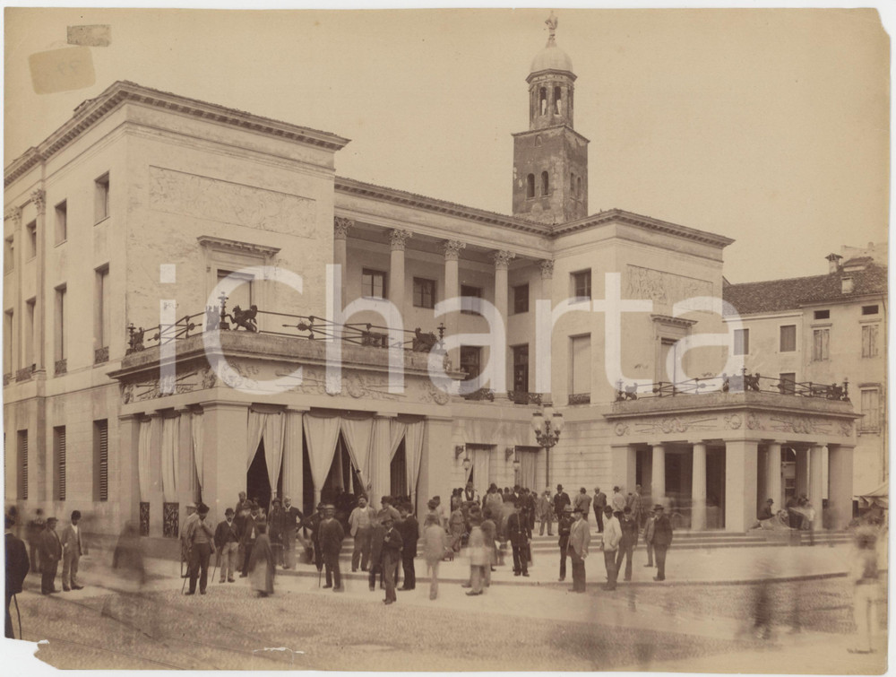 Fotografia d epoca originale 1900 ca PADOVA CaffÃ¨ Pedrocchi  Foto seriale DANNEGGIATA 25x19 cm 1