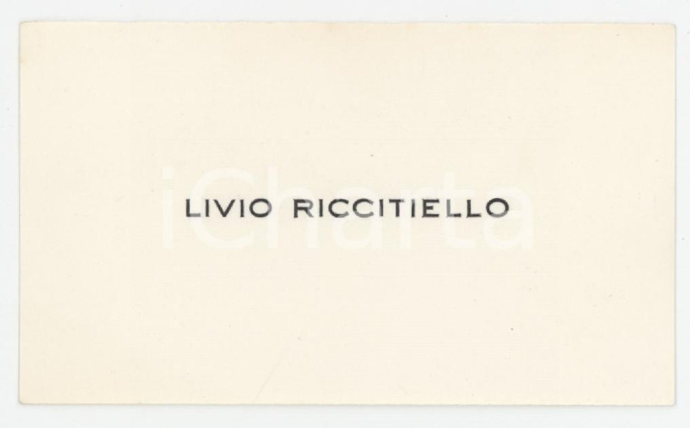 Oggetto da collezione cartaceo 1935 ca ITALIA Livio RICCITIELLO Biglietto 8x4 cm 1