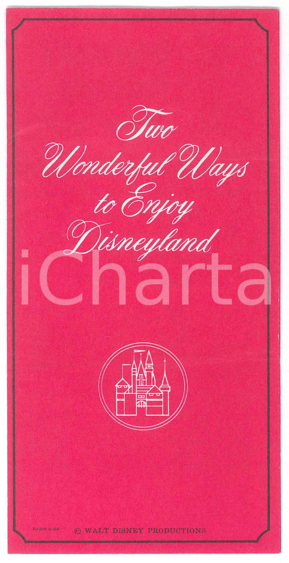 Materiale pubblicitario d’epoca 1960 ca WALT DISNEY Two wonderflu ways to enjoy DISNEYLAND Volantino 9x17 cm 1