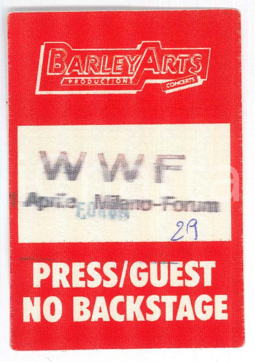 Materiale pubblicitario d’epoca 1995 ca MILANO FORUM World Wrestling Federation WWF Pressguest pass 6x9 cm 1