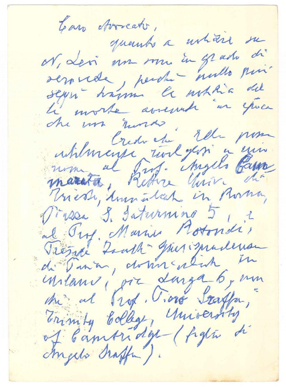 Autografo originale 1957 ROMA Cartolina Giulio BATTAGLINI per referenze AUTOGRAFO 1