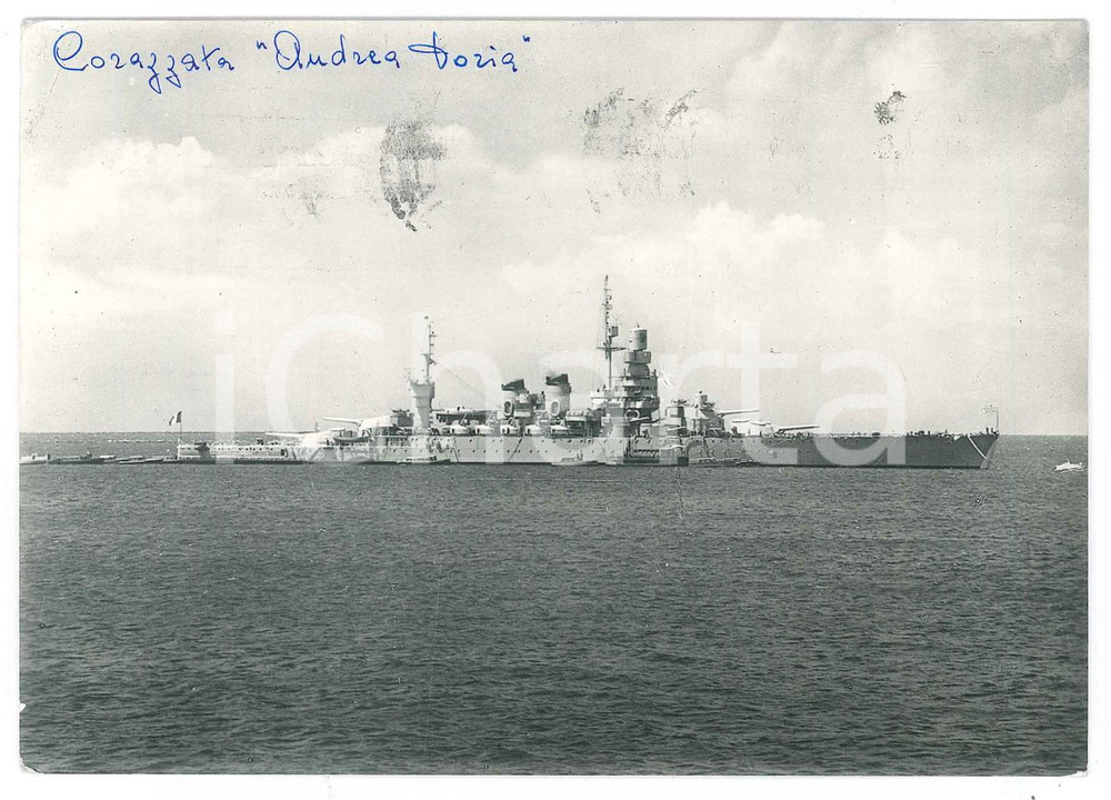 Cartolina originale da collezione 1936 TARANTO Corazzata Andrea Doria  Cartolina FG VG 1