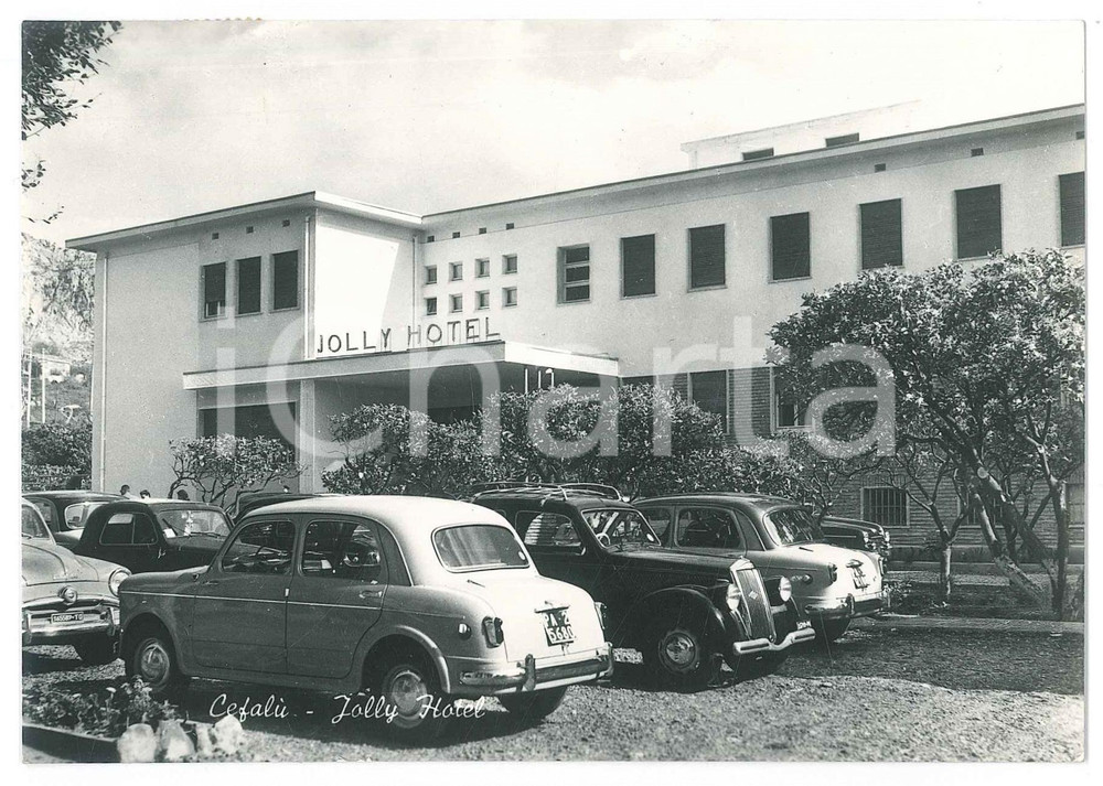 1958 CEFALÙ Hotel Jolly - Automobili nel parcheggio - Cartolina FG VG