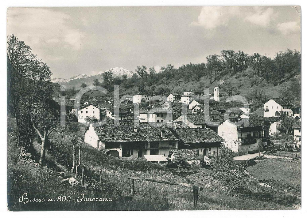Cartolina originale da collezione 1962 BROSSO TO Panorama del paese  Cartolina FG VG 1