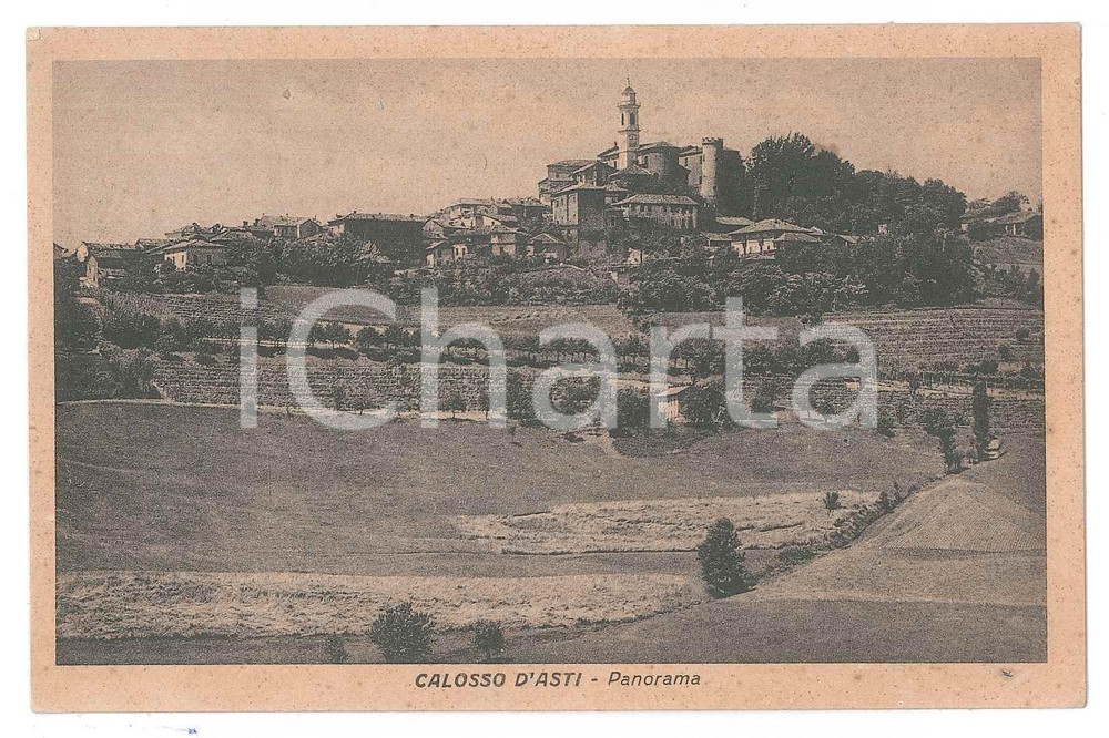 Cartolina originale da collezione 1950 CALOSSO D ASTI Panorama del paese  Cartolina FP VG 1