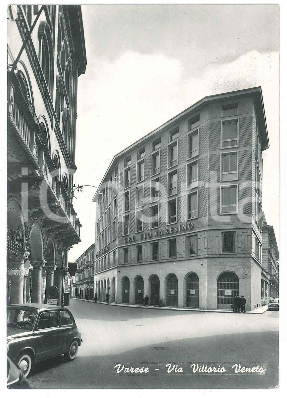 Cartolina originale da collezione 1963 VARESE Via Vittorio Veneto CREDITO VARESINO Cartolina FP VG 1